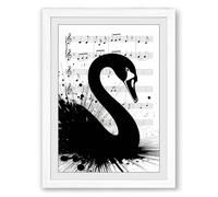 Swan & Symphony Modern Framed Wall Art Print A1 (84.1×59.4cm) White, Wall Decor for Living Room, Bedroom, Office & Home, Ready to Hang, Art Gift