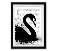 Swan & Symphony Modern Framed Wall Art Print A2 (59.4×42cm) Black, Wall Decor for Living Room, Bedroom, Office & Home, Ready to Hang, Art Gift