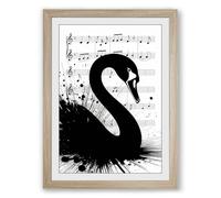 Swan & Symphony Modern Framed Wall Art Print A2 (59.4×42cm) Oak, Wall Decor for Living Room, Bedroom, Office & Home, Ready to Hang, Art Gift