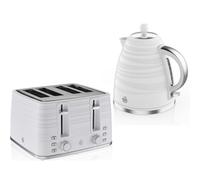 Swan Symphony White 3KW 1.7L Kettle & 4 Slice Toaster Matching Set