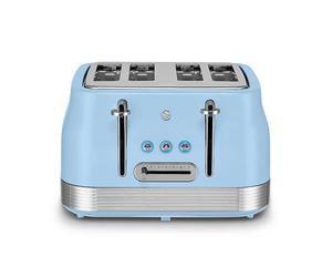 Swan Toaster Blue 4 Slice Stainless Steel Style Retro Revive Matching Kitchen