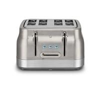 Swan ST19029SS Retro 4 Slice Toaster with 7 Browning Levels, Removable Crumb Trays, Defrost, Reheat and Cancel Functions, Hidden Cord Storage, Non-Slip Feet, 1860W, Stainless Steel