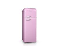 Swan Top Mounted Fridge Freezer In Pink Pink