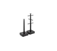 Swan Stealth Kitchen Towel Pole and 6 Cup Mug Tree, Weighted Base, One Size, Black