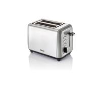 Grey 2 Slice Toaster Stainless Steel Variable Browning Control Defrost Swan