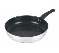 Swan Townhouse 28cm Ceramic Non-Stick Stainless Steel Frying Pan with Staycool Handle, Induction Compatible, Dishwasher Safe, Free from PTFE, PFOA, Lead and Cadmium, SWPS5034SS
