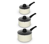 SWAN Townhouse 3 Piece Saucepan Set， Cream
