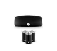 Swan Townhouse 4 Piece Bread Bin And Canister Set Black Black