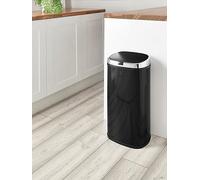 Swan Townhouse 42-Litre Square Sensor Bin In Black Black
