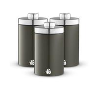 Swan Townhouse Graphite Tea Coffee Sugar Canisters Kitchen Storage SWKA18530GRP