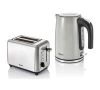 Swan Townhouse Grey 1.7L Jug Kettle & 2 Slice Toaster Matching Set