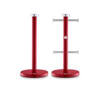 Swan Townhouse Red Mug Tree & Towel Pole Kitchen Storage Set SWKA18531RN