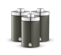 Swan Townhouse Set of 3 Canisters SWKA18530GRP – Stainless Steel, Airtight Lids, 1.6L, Graphite Grey