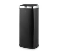Swan Townhouse Square Sensor Bin with Hands-Free Opening Using Motion Sensor Technology, Bin Liner Retainer Ring, Steel Body, Large 50L Capacity, Black