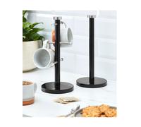 Swan Townhouse Towel Pole And Mug Tree Set Black