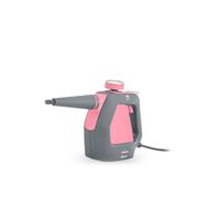 Swan Lynsey TV’s Queen of Clean Handheld Steam Cleaner, 9 Piece Accessory Kit, Multi-purpose cleaning, 3 bar Steam Pressure, Lightweight, Portable, Pink/Grey, SC17350QOCN, Clear