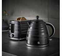 Swan Symphony Kitchen Set, 1.7L Fast Boil Kettle & 2 Slice Toaster, Black, SK31050BN / ST31050BN