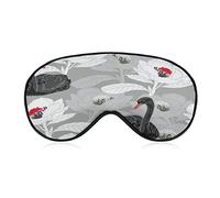 Swan Water Lily Sleep Eye Mask Soft Eye Covers Blocking Lights Blindfold with Adjustable Strap for Travel Nap
