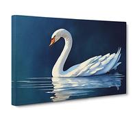 Swan Watercolour Vol.1 Canvas Print | Gallery Wrapped 30mm Frame Wall Art | 30x20 inches | Ready to Hang | Contemporary Bird Picture | Living Room Bedroom Lounge Office