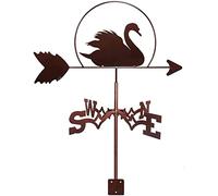 Swan Weathervane Wind Direction Indicator Retro Wind Vane Metal Garden Creative Stainless Steel Measuring Tool with Roof Mount Weather Vane for Farm Decor Gift,A