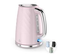 Swan Windsor 1.7L Kettle, Rapid Boil, Push Button Lid, 360 Degree Base, Water Indicator Window, Boil Dry Protection, Anti-Slip Feet, 3kW, Pink, SK14611PNK