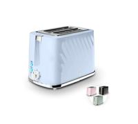 Swan Windsor 2 Slice Toaster with 7 Browning Levels for Toast, Breakfast Muffins and Bagels, Removable Crumb Tray, Defrost/Reheat/Cancel, Cord Storage, Non-Slip Feet, 900W, Blue, ST14071BLU