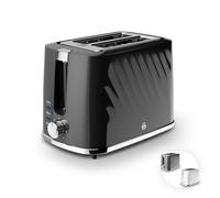 Swan Windsor 2 Slice Toaster with 7 Browning Levels, Defrost/Reheat/Cancel Functions, Self-Centring Functions and Removable Crumb Tray, 900W, Black, ST14071BLK