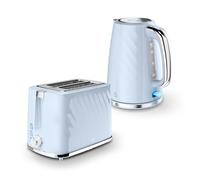 Swan Windsor Breakfast Essentials Bundle with 1.7L Rapid Boil Kettle and 2 Slice Toaster, Baby Blue, EEJB431