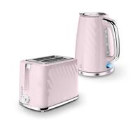 Swan Windsor Breakfast Essentials Bundle with 1.7L Rapid Boil Kettle and 2 Slice Toaster, Pink, EEJB428