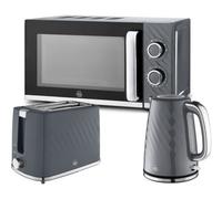 Swan Windsor Grey 1.7L 3000W Kettle, 900W 2-Slice Toaster And 800W 20L Microwave 3-Piece Set