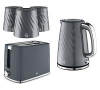 Swan Windsor Grey Kettle Toaster Canisters Matching Kitchen Bundle Set