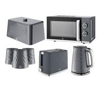 Swan Windsor Grey Kettle Toaster Microwave Breadbin Canisters