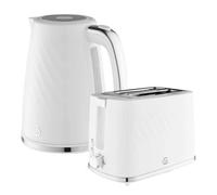 Swan Windsor Kettle & 2-Slice Toaster Set White 1.7L Rapid Boil 7 Browning Level