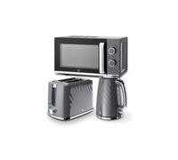 Swan Windsor Kettle, Toaster, Microwave In Grey Grey