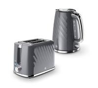 Swan Windsor Kitchen Set, 1.7L Fast Boil Kettle & 2 Slice Toaster, Grey, EEJB257