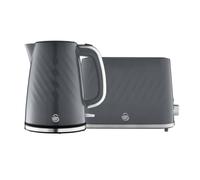 Swan Windsor Kitchen Set 17L Fast Boil Kettle 2 Slice Toaster Grey SK14611