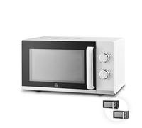 Swan Windsor Manual Microwave, 20L, 800W, 5 Power Levels, Defrost by Time, 30 Minute Timer, Non-slip Feet, Family Sized Microwave, White, SM4424WHT