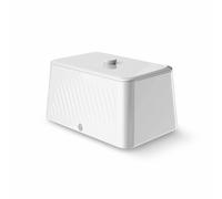 Swan Windsor 16L Bread Bin, Suitable for Loaves, Rolls and Bakes, Durable Iron Body Cleans Easily and Resists Scuffs, White, SWKA18539WHT