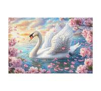 Swan with Wings Open in Blossoms 1000 Piece Jigsaw Puzzle for All Ages Jigsaw Thoughtful Graduation Gift Family Activity Colourful Design Home Decor Accent 1000 PCS
