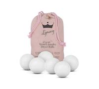 Swan x Lynsey 6 Natural Wool Dryer Balls with a Drawstring Bag