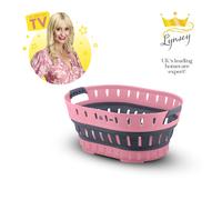 Swan x Lynsey Oval Collapsible Laundry Basket, Pink and Grey SWLC9002QOCN