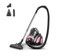 Swan x Lynsey SC15817QOC Cylinder Multi-Cyclonic Pets Vacuum Cleaner with HEPA Filter, 2 Litre Dust Tank, Upholstery Brush, Crevice Tool, Floorhead Brush and Turbo Pet Tool, 6m Cord, Pink