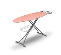 Swan x Lynsey TV's Queen of Clean Large Ironing Board with Adjustable Height, Smooth Glide Cover with Heat Reflective Technology, 137x46cm, Steam Generator Board, Pink & Grey, SWLC9003QOCN