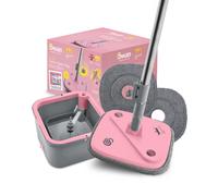 Swan x Lynsey TV's Queen of Clean Turbo Spin Mop, Clean and Dirty