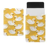 Swan Yellow Background Laptop Sleeve 13.8x10.2in Laptop Case Bag Dutch Celvet Lining Computer Bag Cover