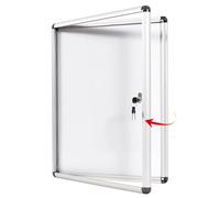 SWANCROWN Lockable Notice Board 490x360mm, Tamperproof White Board, 2xA4