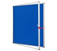 SWANCROWN Lockable Notice Board 980x980mm, Tamperproof Pin Board, 12xA4