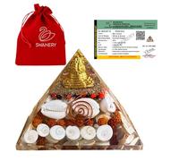 Swanery Laxmi Yantra Pyramid Original Large Lakshmi Pyramid with Shri Yantra, Gomti Chakra, Rudraksha, Chirmi & Kaudi Shells for, Money, Wealth, Good Luck, Success (Gomti Chakra)