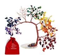 Swanery Seven Chakra Healing Crystal Tree of Life and Bracelet Unique Gift for Women and Mom, Handmade Crystal Tree for Good Luck, Positive Energy, Money, Reiki Healing, Home and Office Décor