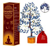 Swanery Seven Chakra Healing Crystal Tree of Life Unique Gift for Women and Mom, Handmade Crystal Tree for Good Luck, Positive Energy, Money, Reiki Healing, Home and Office Décor